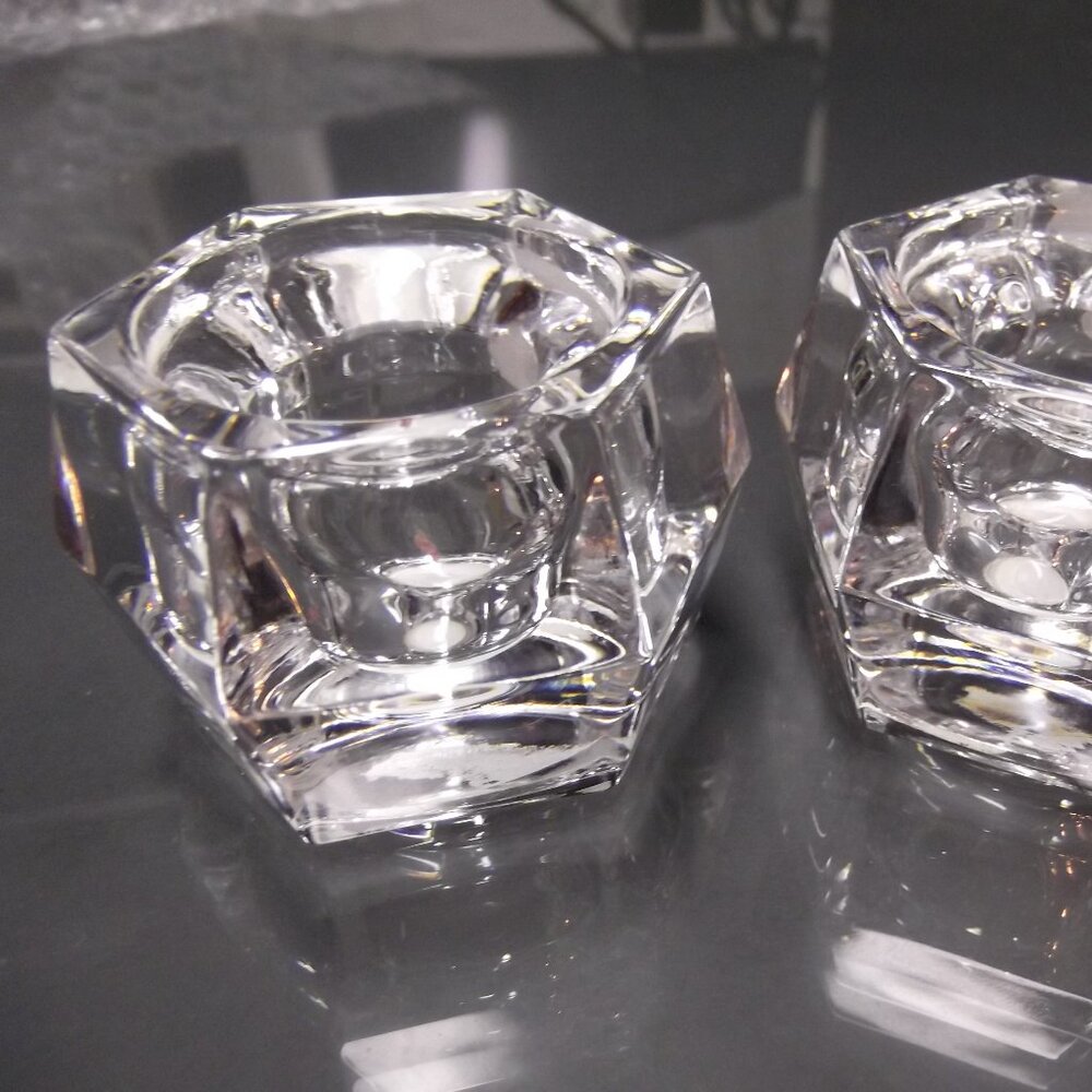 NWT 24 Percent Lead Crystal Candle Holders makes rainbows